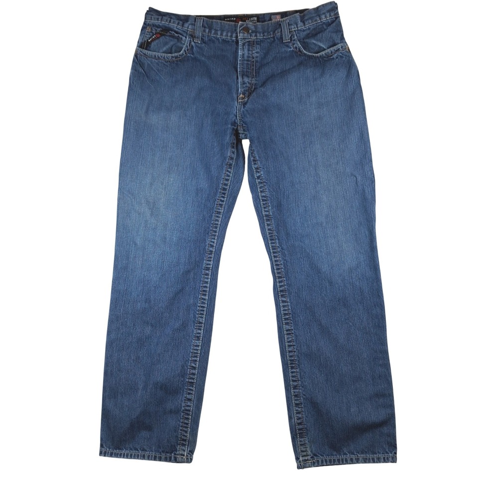 Ariat FR M3 Loose Straight Leg Jeans Mens 40x34 Flame Resistant Denim Blue Work